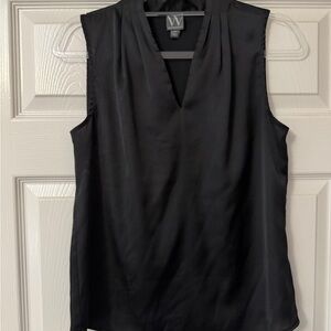Worthington Black Sleeveless Blouse V Neck Size XS